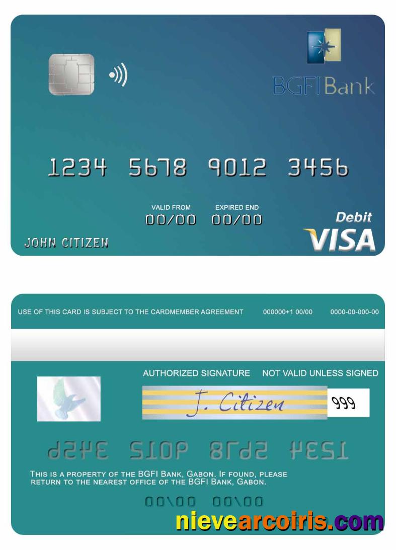 Gabon BGFI Bank visa debit card